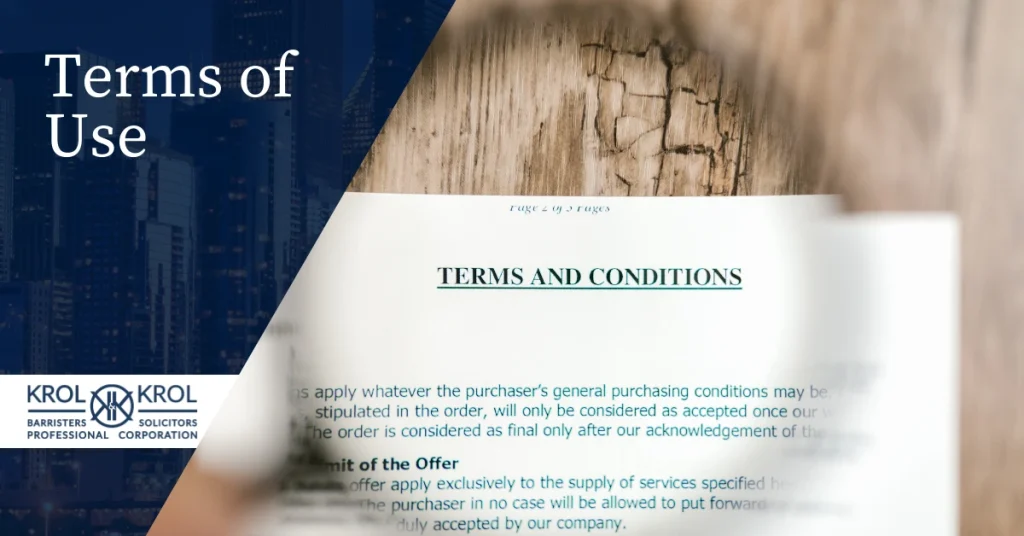 Terms of Use - Krol & Krol