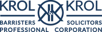 Logo of Krol & Krol, barristers and solicitors, in blue text with a stylized "K" design.
